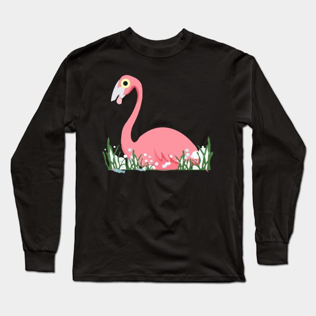 Flamingo Long Sleeve T-Shirt by cusptees